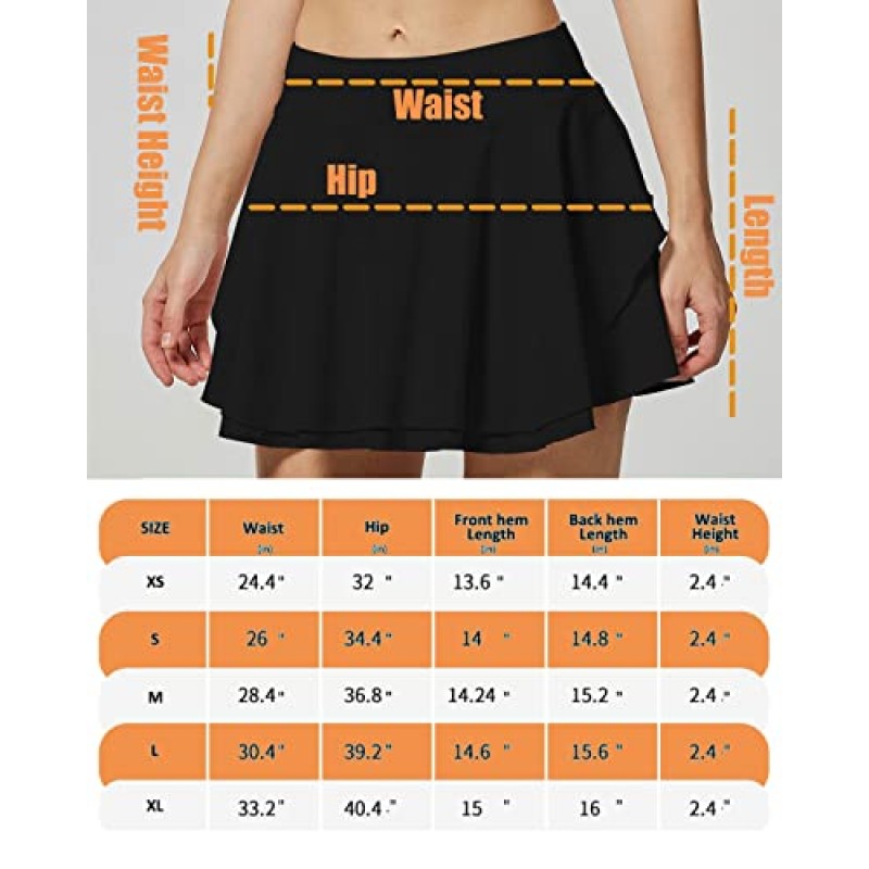 Pungkbungk 여성용 테니스 플리츠 스커트 골프 운동 Activewear Skorts 미니 레이어드 여름 운동 러닝 반바지