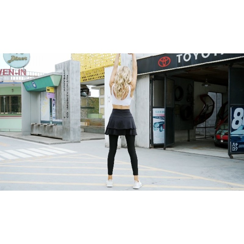 WOWENY 테니스 스커트 레깅스(여성용 포켓 포함) Active Skort Athletic Ruffle Pleated Golf Skapri(스커트 포함)