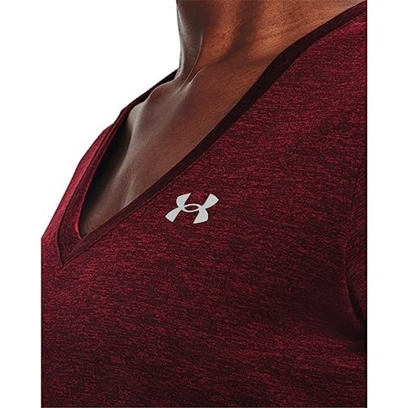 Under Armour 여성용 테크 반팔 브이넥 - 트위스트