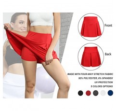 HDLUSIA 여성용 액티브 Skort Athletic Stretchy Pleated 테니스 스커트 러닝 골프 운동용