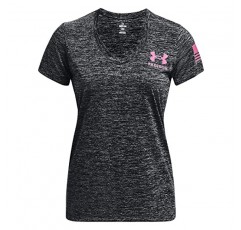 Under Armour 여성용 Freedom Tech 반소매 V넥 티셔츠