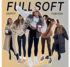 FULLSOFT 양털 안감 레깅스 여성 배변 컨트롤 하이 웨이스트 운동 겨울 따뜻한 소프트 요가 바지