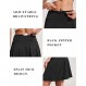 COOrun 18 "테니스 스커트 무릎 길이 하이 웨이스트 Skorts 스커트 여성용 골프 Pleated 내장 반바지 포켓이있는 스커트