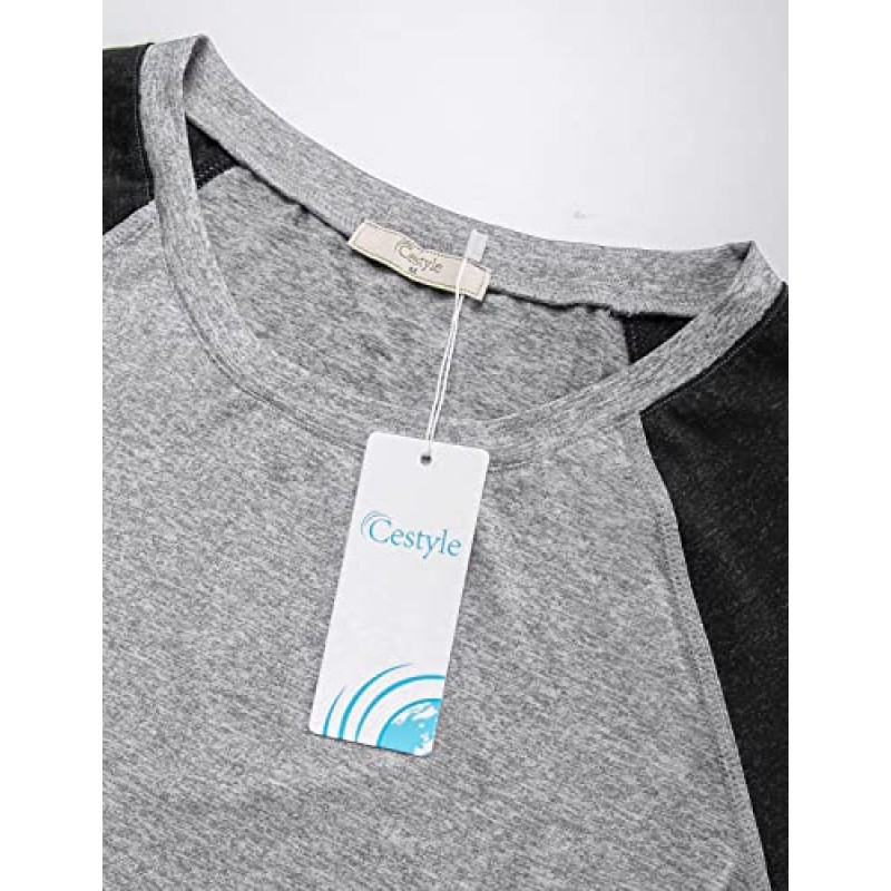 Cestyle Womens 라운드 넥 라글란 반소매 요가 셔츠 운동 튜닉상의
