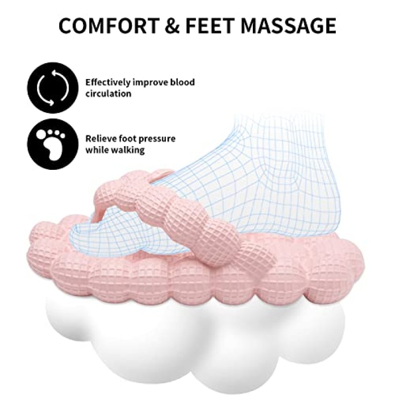 Cheval 마사지 버블 슬라이드 여성용 남성용 플립 플롭, 골프 공 버블 클라우드 끈 샌들, 재미있는 열매 버블 슬리퍼, 해변 침실 샤워 땅콩 슬라이드