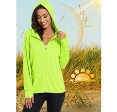 MAGCOMSEN 여성 자켓 경량 UPF 50+ 자외선 차단 셔츠 까마귀 하이킹 러닝 운동 자켓 엄지 구멍 4 포켓