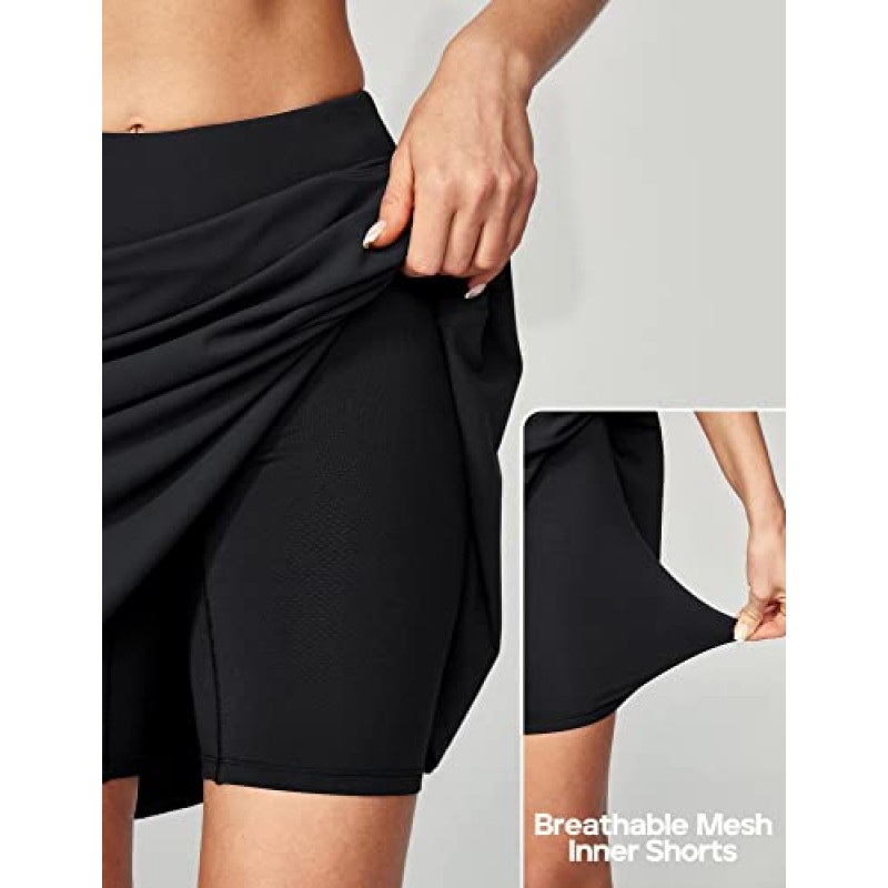 Ewedoos Skort 골프 스커트 여성용 포켓 무릎 길이 Skorts 하이 웨이스트 20 