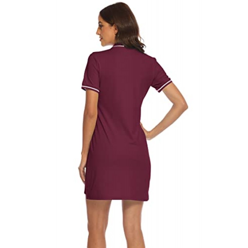 YSENTO 여성 테니스 드레스 폴로 셔츠 반팔 UPF 50+ Activewear 운동 골프 드레스