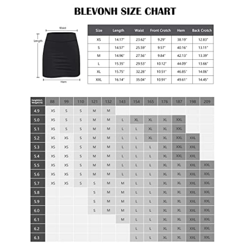 BLEVONH 라이너 미끄럼 방지 벨트 골프 Skorts 스커트 여성용 포켓 XS-2XL
