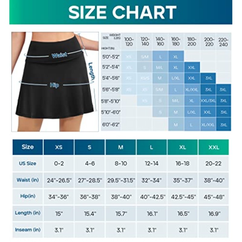 Ewedoos 테니스 스커트 4 포켓 여성용 하이 웨이스트 Skort 운동 골프 Skorts 스커트 여성용 테니스 스커트