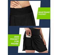 Ewedoos 테니스 스커트 4 포켓 여성용 하이 웨이스트 Skort 운동 골프 Skorts 스커트 여성용 테니스 스커트