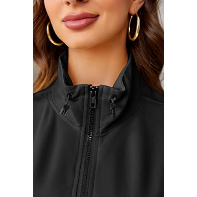 Fessceruna Womens Raglan 반소매 옷깃 스웨터 여름 루즈핏 지퍼 업 트랙수트 포켓이 있는 티셔츠