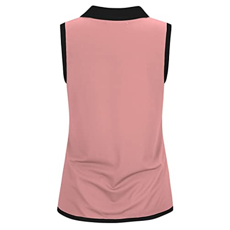 LASLULU 여성용 민소매 골프 폴로 셔츠(지퍼 포함) 빠른 건조 운동 스포츠 탱크 탑(여성용)