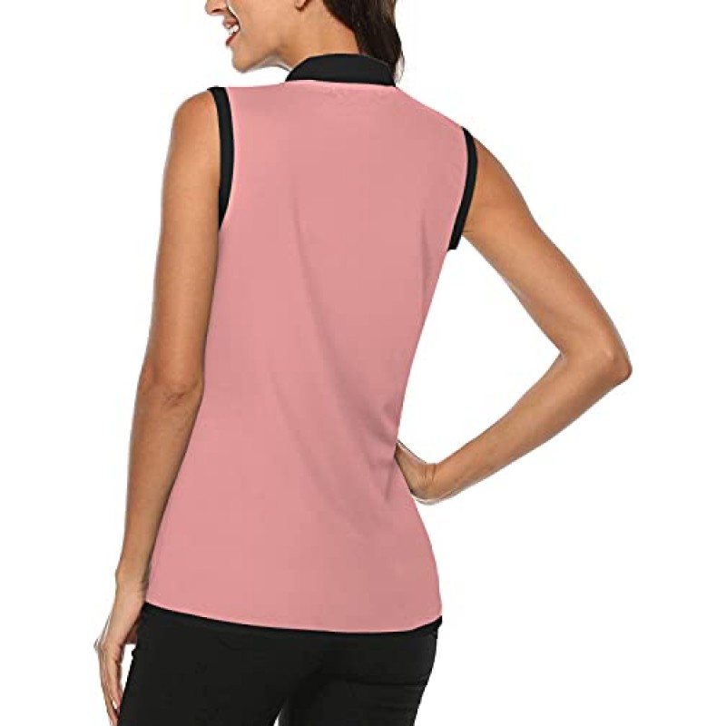 LASLULU 여성용 민소매 골프 폴로 셔츠(지퍼 포함) 빠른 건조 운동 스포츠 탱크 탑(여성용)