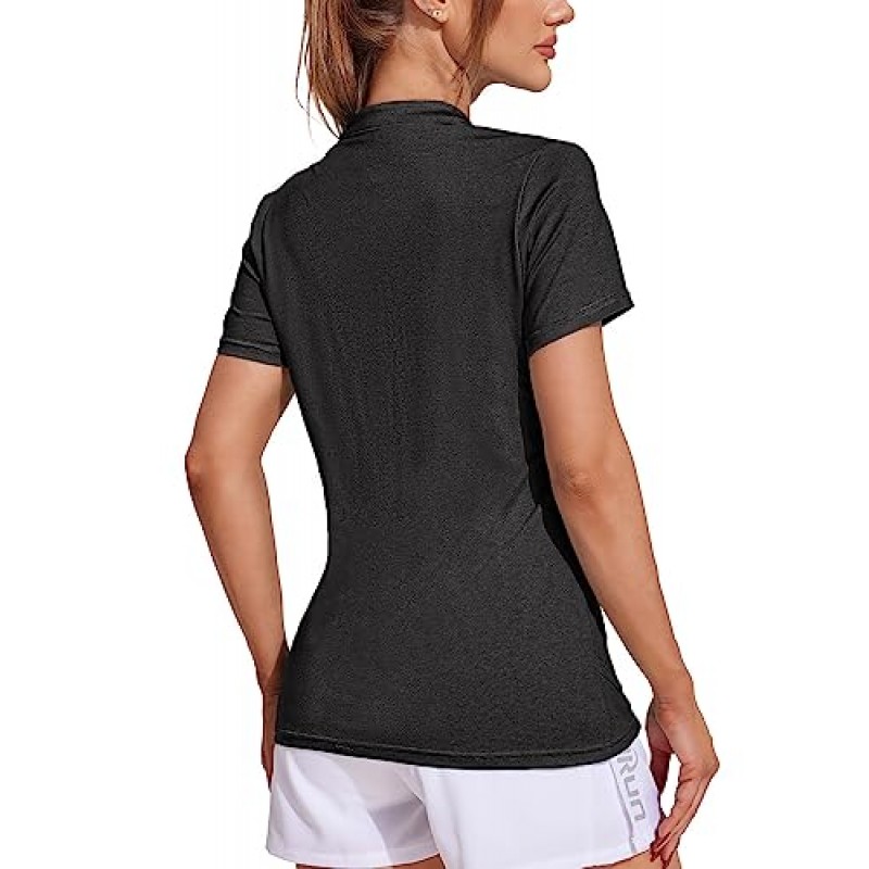 COOrun Womens Workout Tops 반소매 V 넥 모이스처 위킹 셔츠 요가 탑 골프 운동 러닝 캐주얼 티셔츠 __