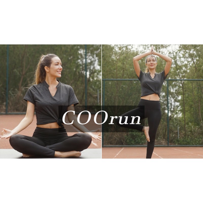 COOrun Womens Workout Tops 반소매 V 넥 모이스처 위킹 셔츠 요가 탑 골프 운동 러닝 캐주얼 티셔츠 __