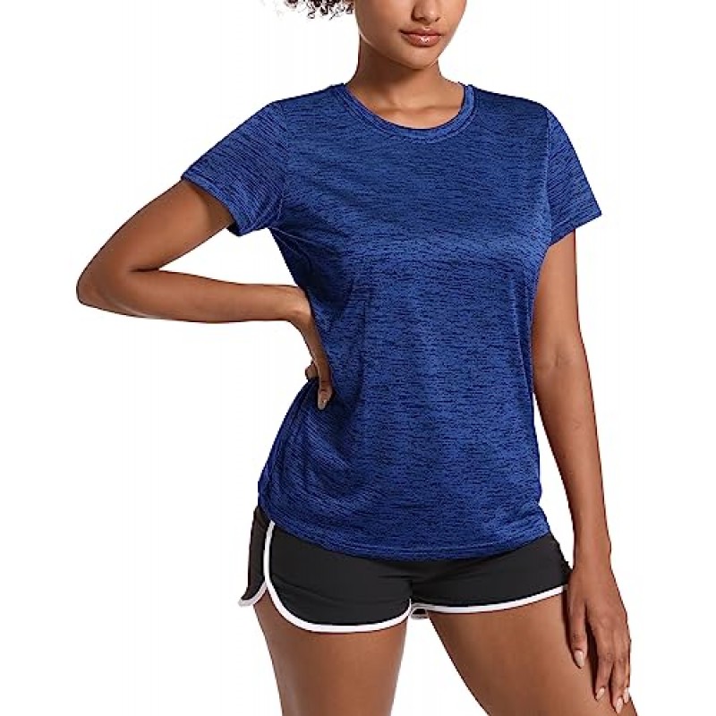 MAGCOMSEN 여성용 운동 셔츠 Crewneck 반팔 경량 소프트 탑 운동 스포츠 피트니스 운동 요가