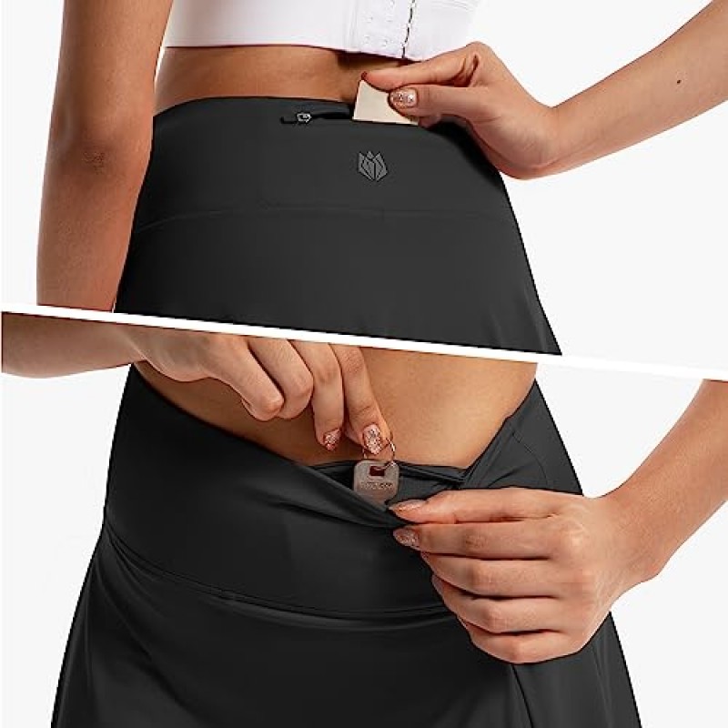 FitsT4 테니스 스커트 여성용 골프 운동 러닝 캐주얼 피클볼 운동 Skort with Pockets