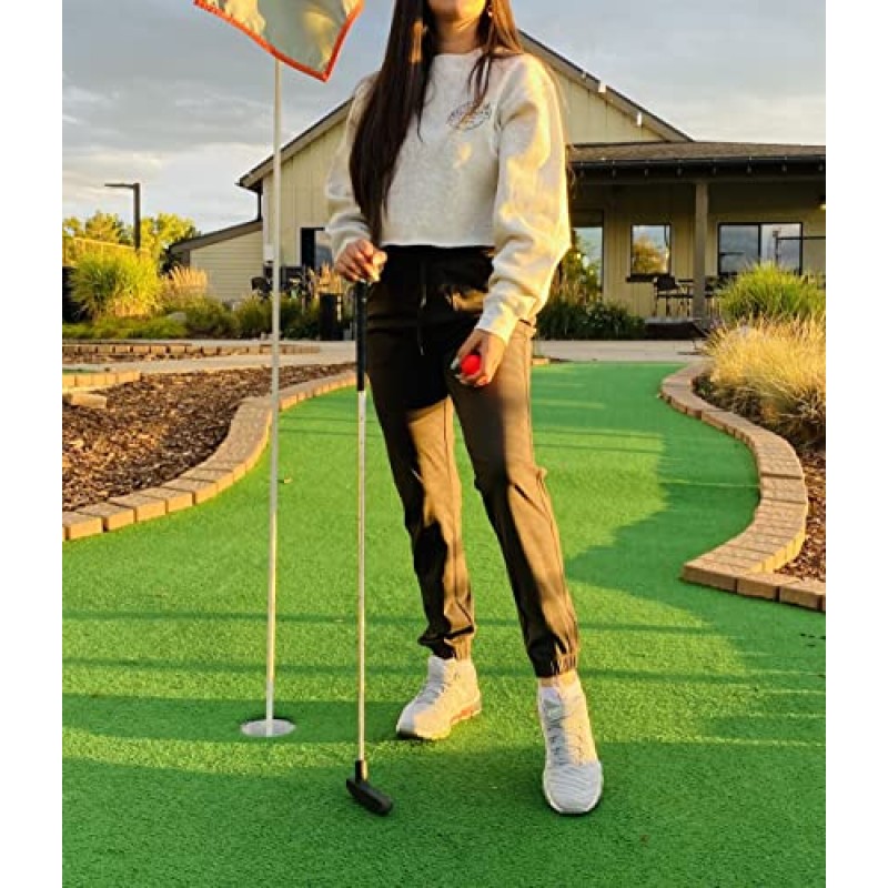 G4Free 여성용 골프 바지 캐주얼 라운지 여행을 위한 4개의 포켓이 있는 테이퍼드 조깅 바지 스트레치 운동 바지