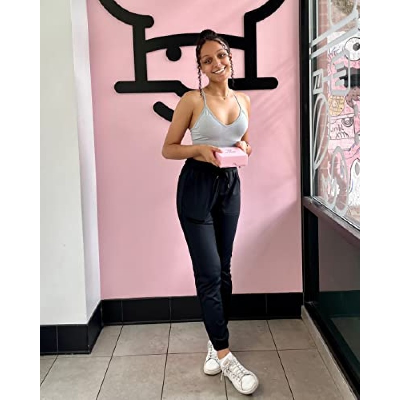 G4Free 여성용 골프 바지 캐주얼 라운지 여행을 위한 4개의 포켓이 있는 테이퍼드 조깅 바지 스트레치 운동 바지