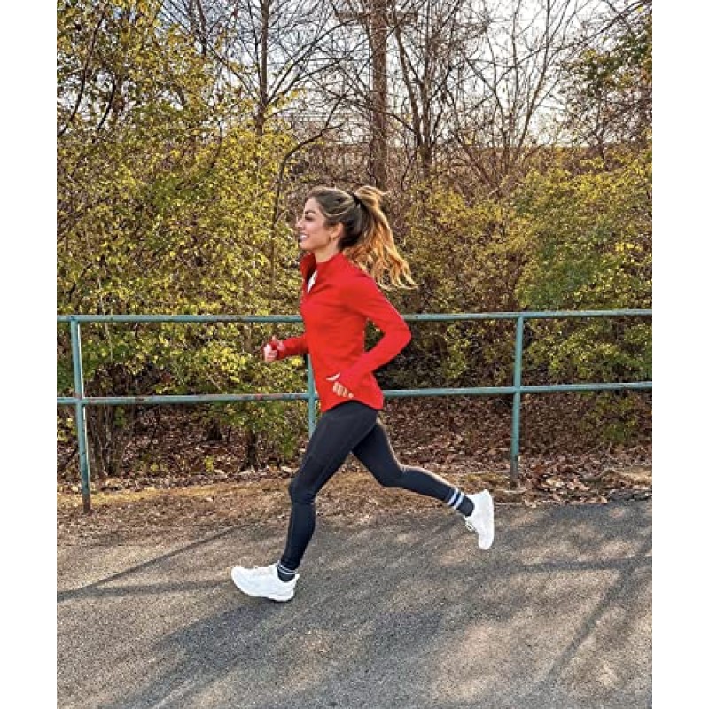 RBX 액티브 여성용 경량 모크 넥 플리스 안감 지퍼 풀오버 ​​애슬레틱 러닝 셔츠