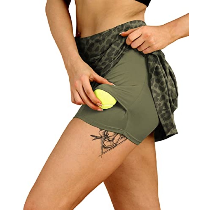 icyzone 여성용 애슬레틱 스커트 - 포켓이 있는 운동용 런닝 골프 테니스 스커트