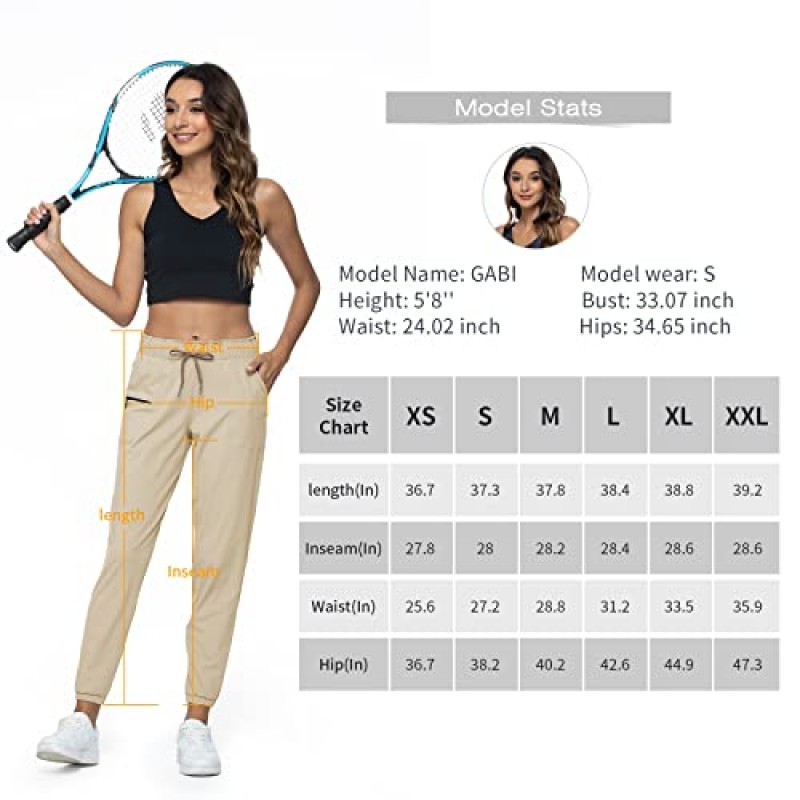 Haowind 조깅하는 여성용 포켓 신축성있는 허리 운동 스포츠 체육관 바지 편안한 라운지 요가 러닝 바지
