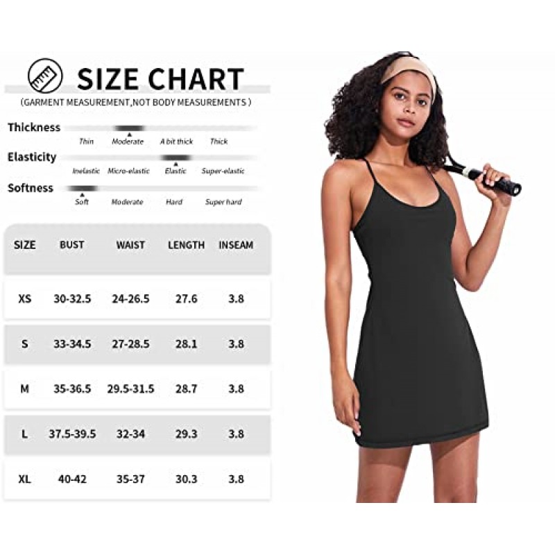 브래지어와 반바지가 내장된 여성용 테니스 드레스, 민소매 운동 운동 포켓이 있는 골프 운동 드레스