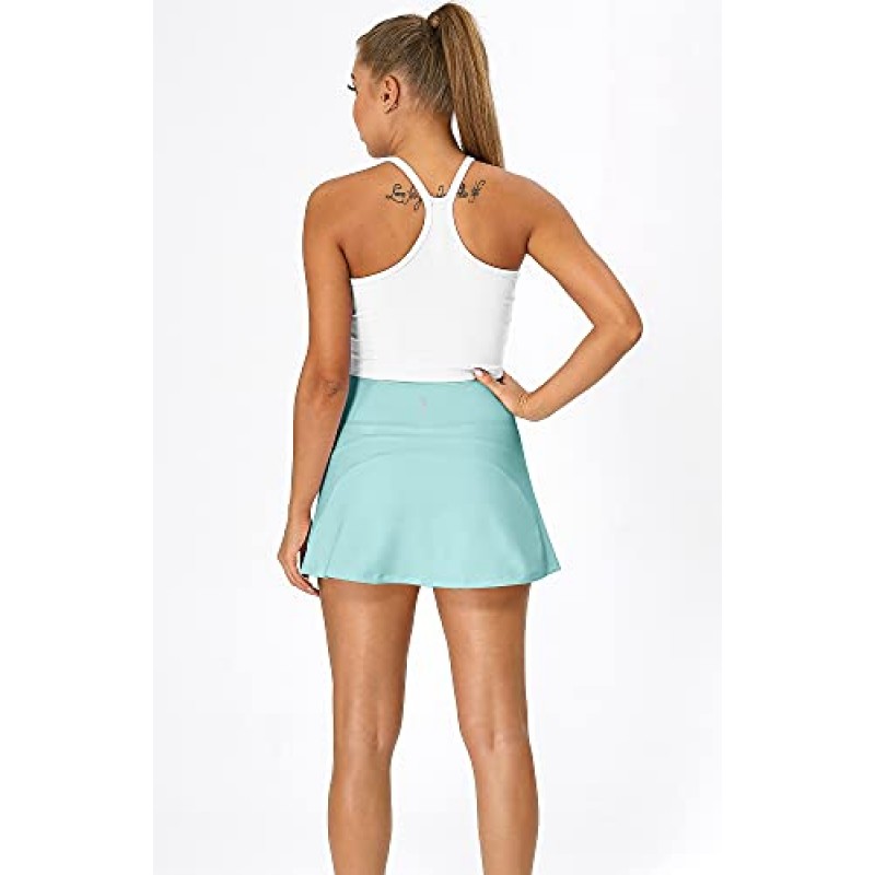 Icyzone 여성용 운동용 테니스 스커트 포켓 반바지, 운동 러닝 골프 스커트