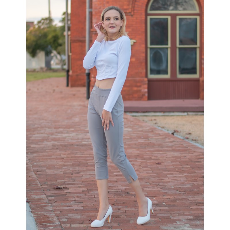 KOJOOIN 여성용 골프 바지 비즈니스 캐주얼 카프리 스트레치 경량 퀵 드라이 카프리 워크 요가 드레스 바지 포켓 포함