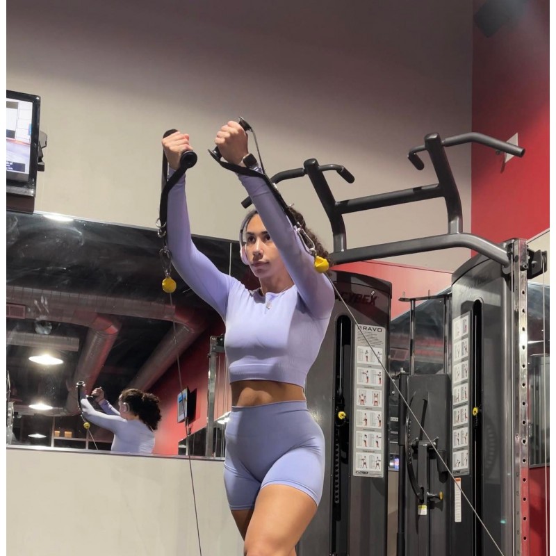 FREEYE Womens Seamless 긴 소매 운동 자르기 탑(엄지 구멍 포함) 요가 체육관 운동용 자른 셔츠