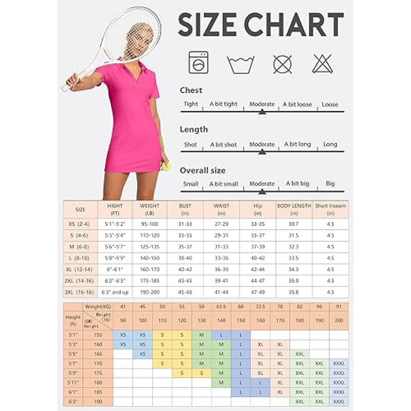 Hiverlay 여성 골프 폴로 드레스 반바지와 주머니 짧은 소매 V 넥 칼라 테니스 드레스 숙녀 운동 드레스