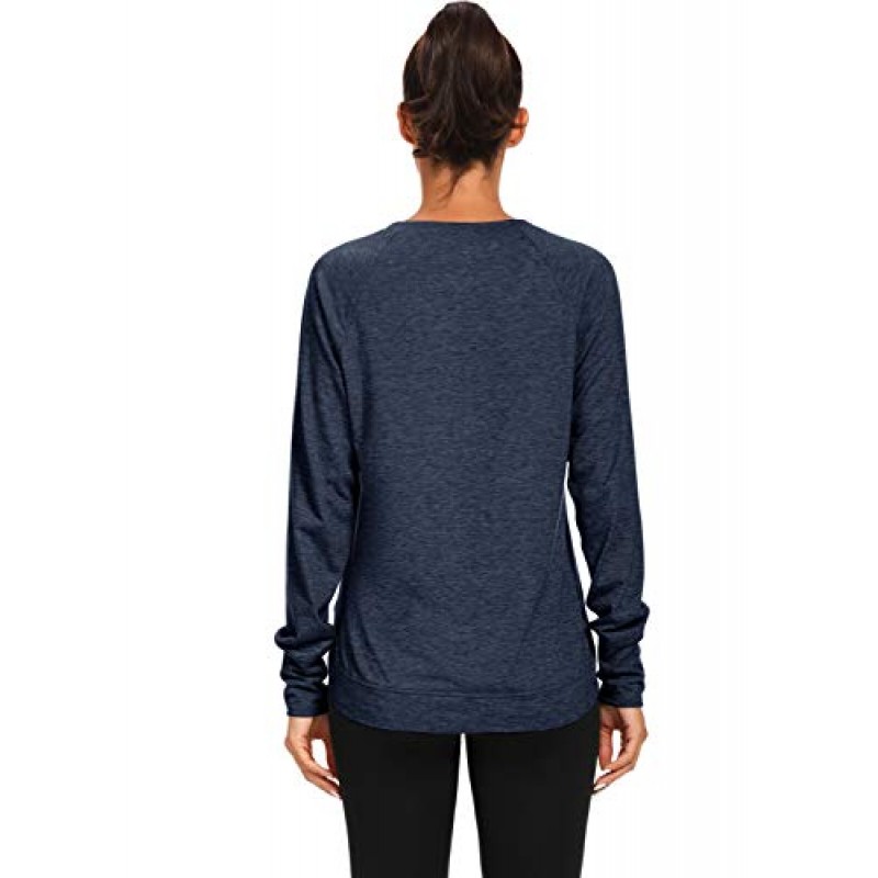 Muzniuer Womens 긴 소매 운동 셔츠-여성용 긴 소매 셔츠 요가 스포츠 러닝 셔츠 운동 탑