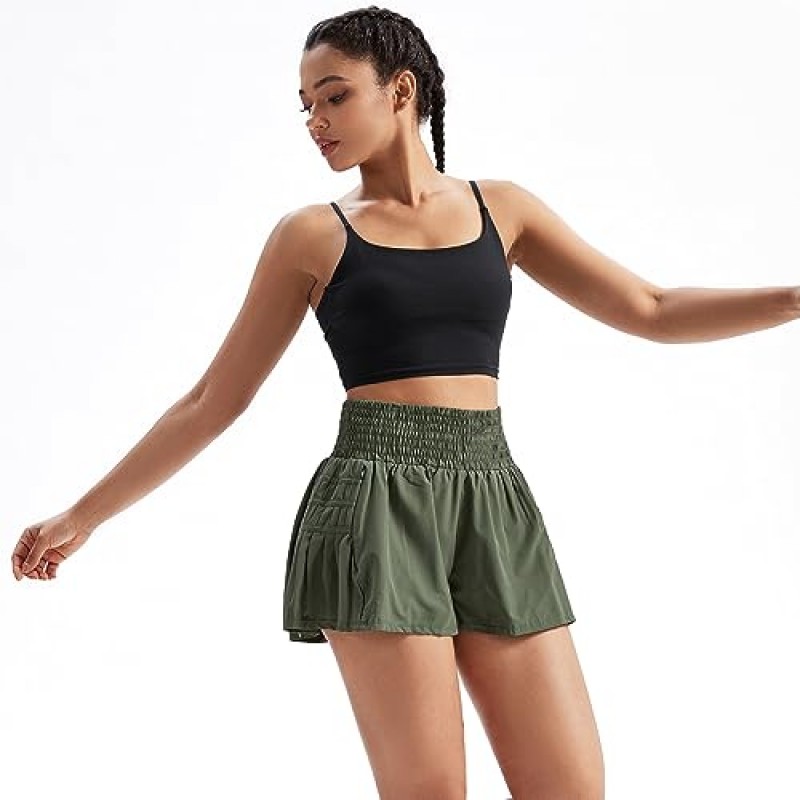 Toflowytour 여성을위한 흐르는 운동 반바지 체육관 요가 운동 달리기 Pleated 테니스 스커트 하이 웨이스트 귀여운 옷 여름