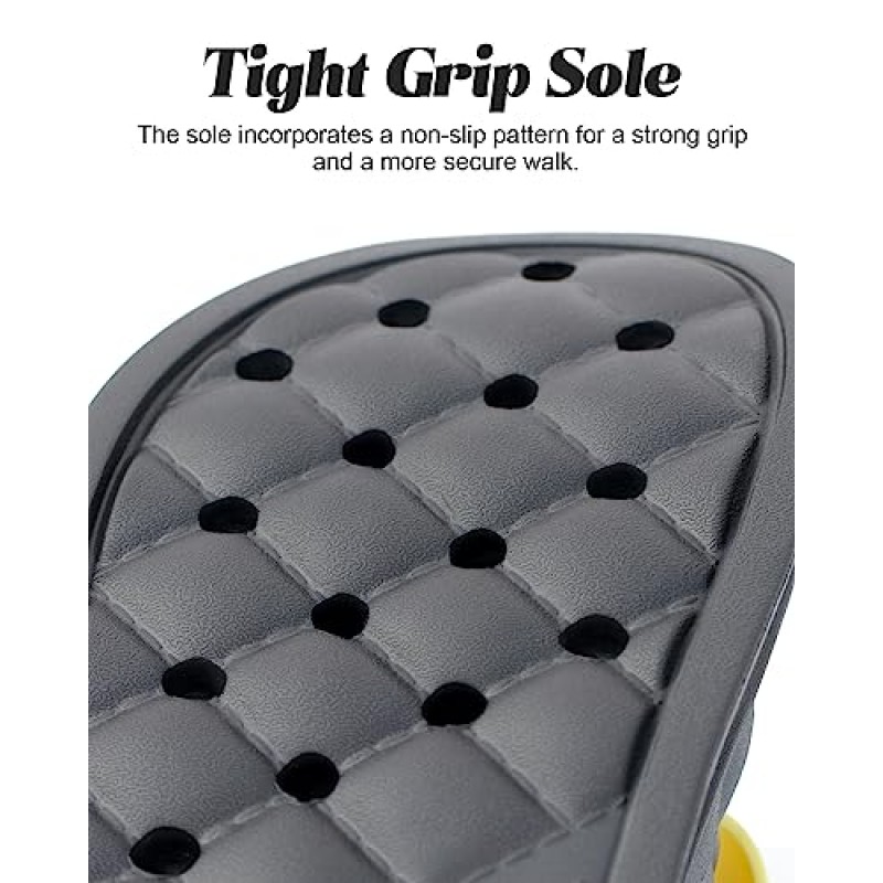 SUMMERJOY 여성을위한 매우 두꺼운 구름 꽃 슬리퍼, 미끄럼 방지 스파 체육관 골프 슬리퍼 야외 블랙 버블 슬라이드, 부드러운 베개 하우스 슬리퍼 샌들 여성 남성을위한 구름 슬리퍼