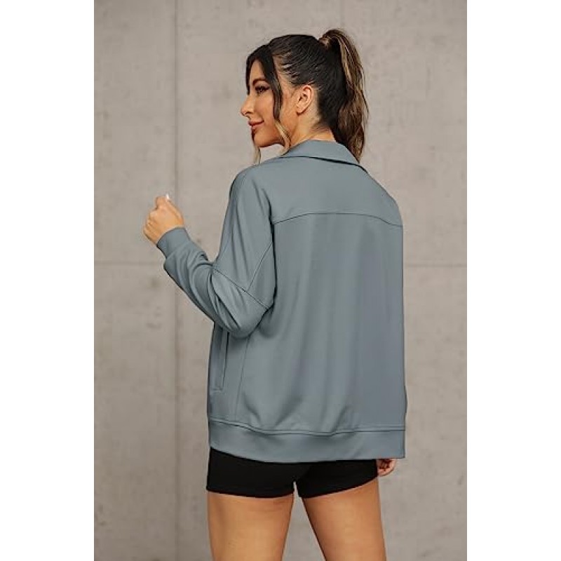Cicy Bell 여성용 풀 지퍼 운동 운동 재킷 주머니가 있는 캐주얼 러닝 스포츠웨어