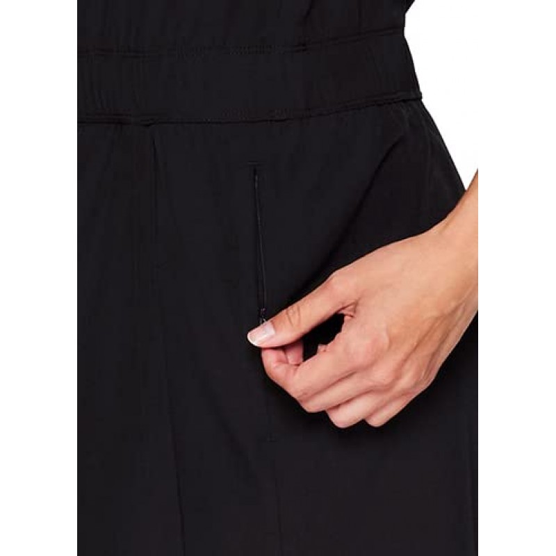 RBX 액티브 스트레치 우븐 롬퍼 여성용 퀵 드라이 민소매 롬퍼 포켓 포함 드로스트링 허리밴드 테니스 하이킹 롬퍼