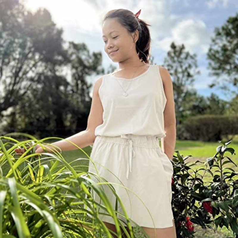 RBX 액티브 스트레치 우븐 롬퍼 여성용 퀵 드라이 민소매 롬퍼 포켓 포함 드로스트링 허리밴드 테니스 하이킹 롬퍼