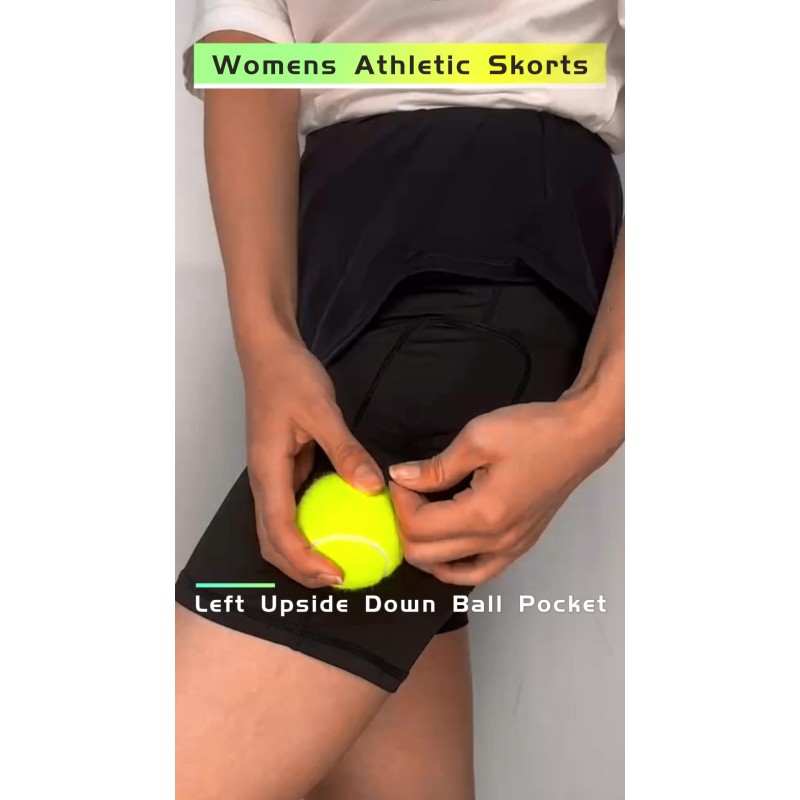 LouKeith 20' 무릎 길이 Skorts 스커트 여성용 테니스 스커트 운동용 골프 Skorts 반바지 주머니가 있는 캐주얼 운동 스커트