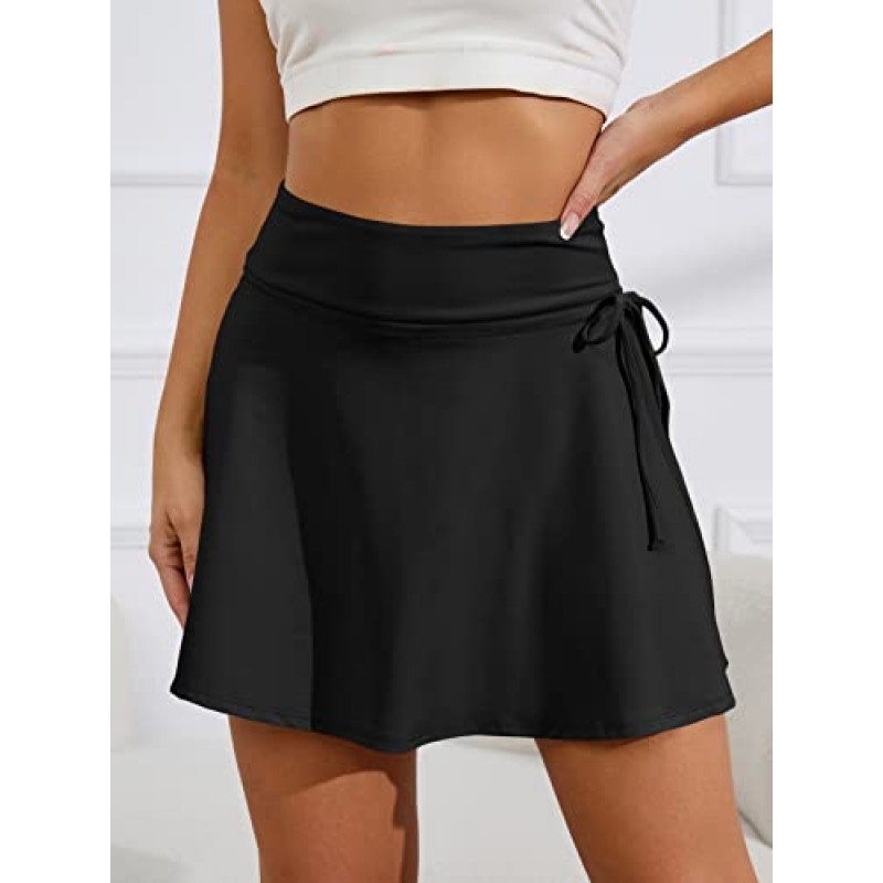 Verdusa 여성용 타이 사이드 스플릿 하이 웨이스트 애슬레틱 스커트 테니스 스커트