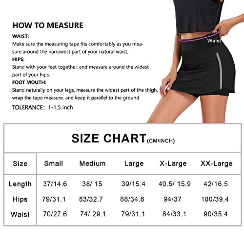 Cindly 여성용 테니스 스커트 포켓이 있는 골프 스커트 운동용 스커트 운동용