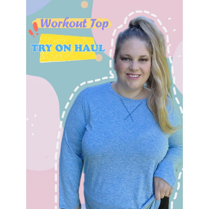 COOTRY 플러스 사이즈 운동 탑 여성용 긴 소매 셔츠 통기성 드라이 피트 운동 체육관 요가 의류