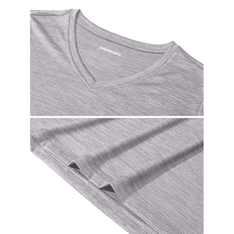 MAGCOMSEN 여성용 V 넥 운동 셔츠 반팔 수분 흡수 요가 티셔츠 Quick Dry Athletic Tops