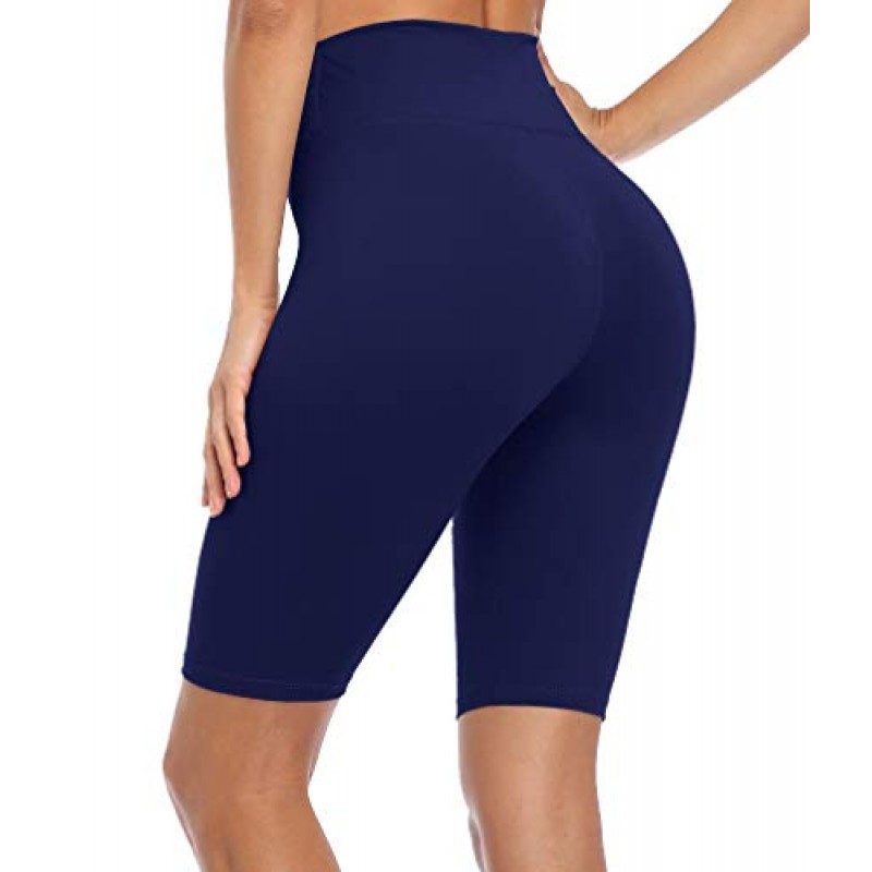 VESHINE 여성용 하이 웨이스트 운동 반바지/요가 카프리 바이커 요가 러닝 압축 운동 반바지 레깅스