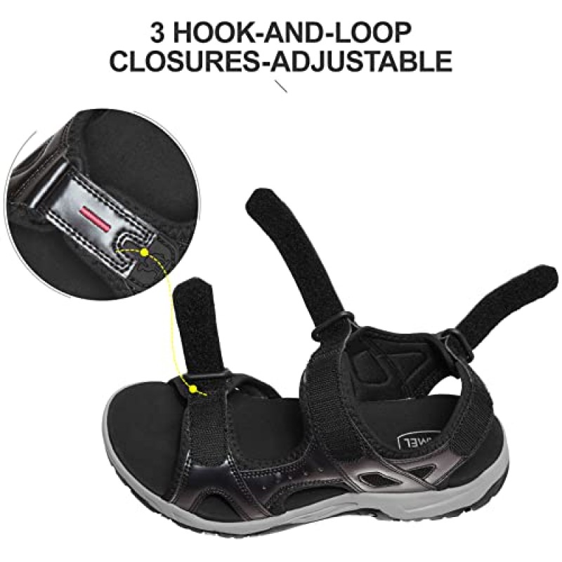 CAMEL CROWN 여성용 편안한 하이킹 샌들 아치 지지대가있는 해변 물 걷기를위한 방수 스포츠 샌들