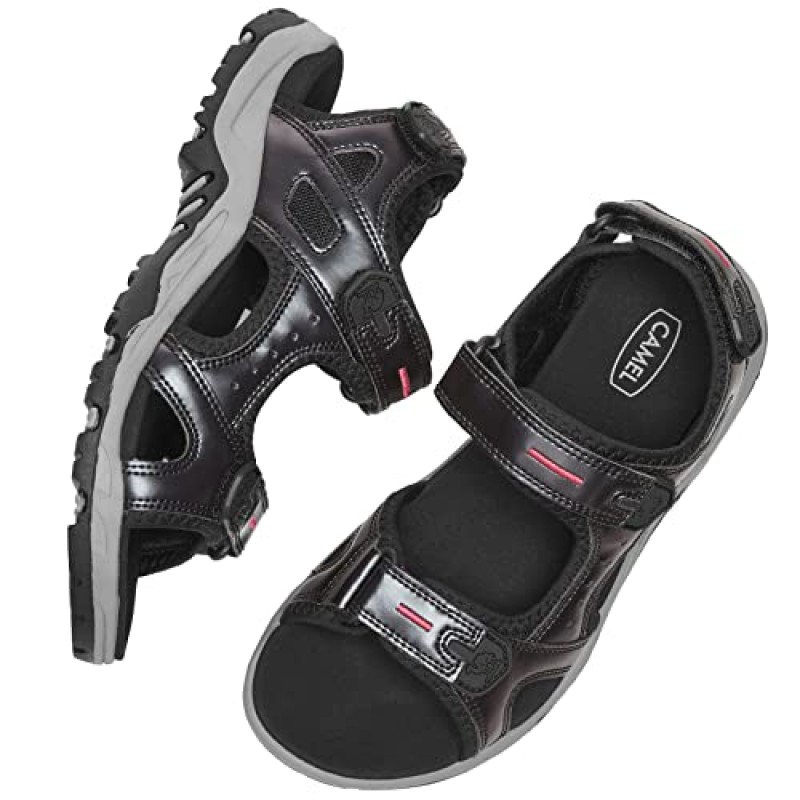 CAMEL CROWN 여성용 편안한 하이킹 샌들 아치 지지대가있는 해변 물 걷기를위한 방수 스포츠 샌들