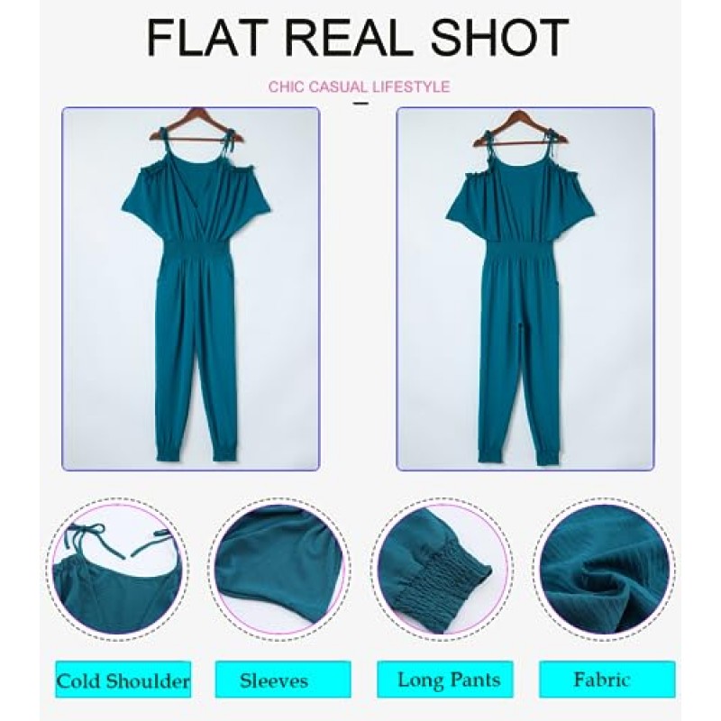 Dokotoo Jumpsuit for Womens Dressy Casual 2023 여름용 원피스 Romper 콜드 숄더 의상