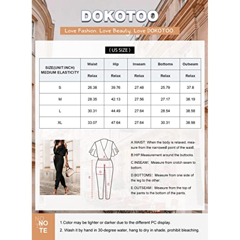 Dokotoo Jumpsuit for Womens Dressy Casual 2023 여름용 원피스 Romper 콜드 숄더 의상