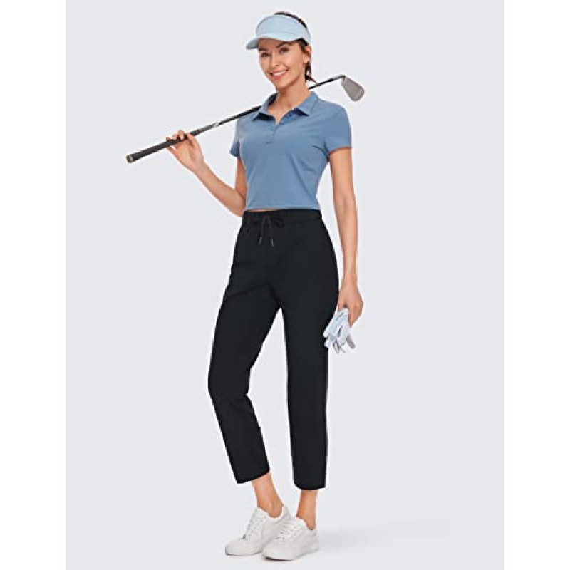 CRZ YOGA 여성용 하이 웨이스트 4방향 스트레치 골프 카프리 25