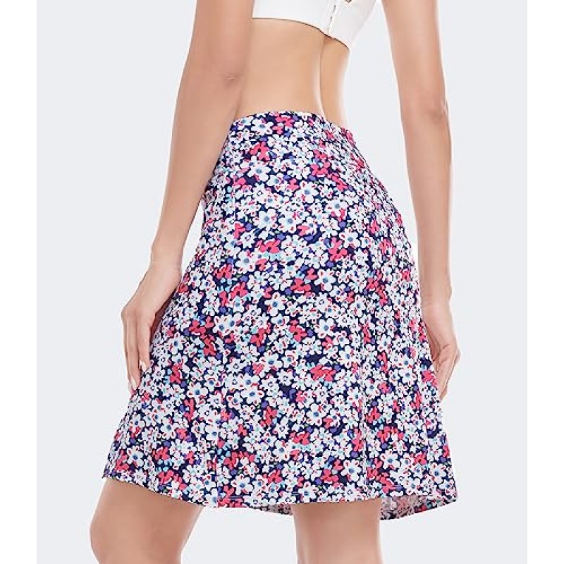 여성용 골프 스커트 스커트 포켓이 있는 스커트 미디 테니스 여름 스커트